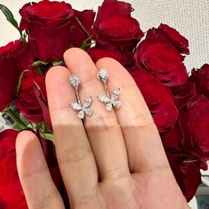 Lab Diamond 18k gold 2 way earring